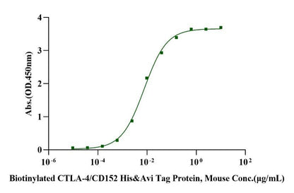 Biotinylated CTLA-4/CD152 His & Avi Tag Protein, Mouse