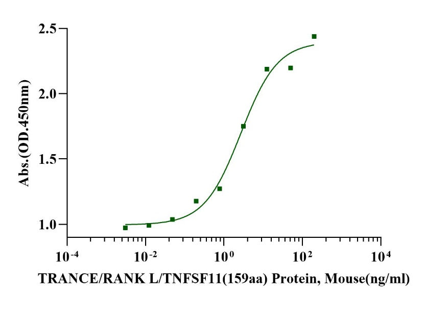 TRANCE/RANK L/TNFSF11 (159aa) Protein, Mouse (RAW264.7 Osteoclast-Specific)