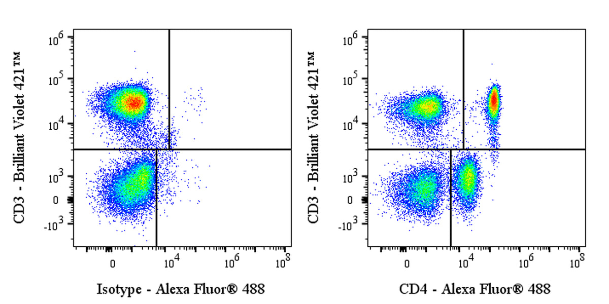 Alexa Fluor® 488 Mouse Anti-Human CD4 Antibody (RPA-T4)