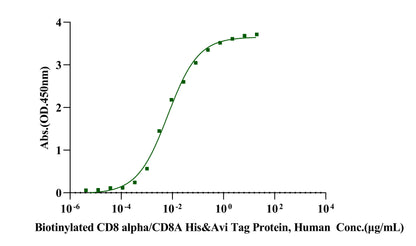 Biotinylated CD8 alpha/CD8A His&Avi Tag Protein, Human