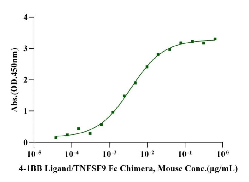 4-1BB ligand/TNFSF9 Fc Chimera Protein, Mouse