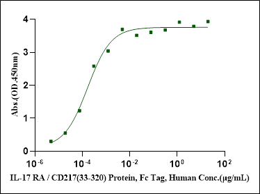 IL-17RA / CD217(33-320) Fc Chimera Protein, Human
