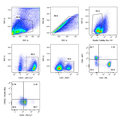 Mouse TE/TN/TCM/TEM Panel Kit (CD45/CD3/CD4/CD8/CD44/CD62L)