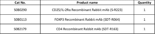 CD25/IL-2Rα, FOXP3, CD4 Antibody Panel