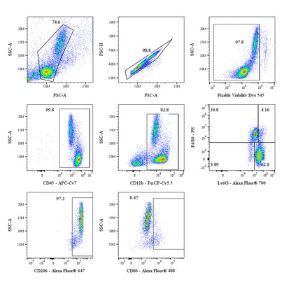 Mouse MacroPhage Panel Kit (CD45/CD11b/F4/80/Ly6G/CD206/CD86)